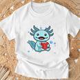 Readsolotl Amphibian Read Book Herpetologist Cute Axolotl T-Shirt Gifts for Old Men
