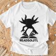 Readsolotl Axolotls Funny Kids Reading Fish Books Kawaii T-Shirt Gifts for Old Men