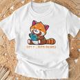 Well Red Panda Shirt Bookworm Reading Books Panda T-Shirt Gifts for Old Men