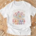 Retired 2026 A New Chapter Begins Floral Book T-Shirt Gifts for Old Men