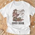 Saddle Up With A Good Book Western Reading T-Shirt Gifts for Old Men