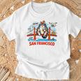 San Francisco Cat Golden Gate Bridge Book Lover Premium Tri-Blend T-Shirt Gifts for Old Men