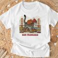 San Francisco Cat Tshirt Golden Gates Bridge Reading Books T-Shirt Gifts for Old Men