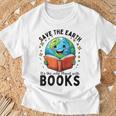 Save Earth It's Only Planet With Books Reader Earth Day Raglan Baseball Tee T-Shirt Gifts for Old Men