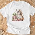 Shih Tzu Dog Garden Collections Books And Strawberries T-Shirt Gifts for Old Men Shih Tzu Dog Garden Collections Books And Strawberries T-Shirt Gifts for Old Men