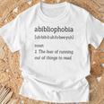 Shirt For Book Lovers And Bookworms Abibliophobia T-Shirt Gifts for Old Men Shirt For Book Lovers And Bookworms Abibliophobia T-Shirt Gifts for Old Men
