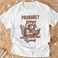 Smut Book Reader Racoon Probably Reading Something Unholy T-Shirt Gifts for Old Men Smut Book Reader Racoon Probably Reading Something Unholy T-Shirt Gifts for Old Men
