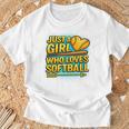 Softball Just A Girl Comic Book Style Graphic For Teens Premium Tri-Blend T-Shirt Gifts for Old Men