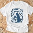 Sorry I'm Booked Cat Reading Book Boho Flowers Vintage T-Shirt Gifts for Old Men