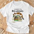Sorry I'm Reading Calico Cat Book Lover T-Shirt Gifts for Old Men
