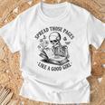 Spread Those Pages Like A Good Girl Skeleton Floral Book T-Shirt Gifts for Old Men Spread Those Pages Like A Good Girl Skeleton Floral Book T-Shirt Gifts for Old Men