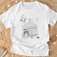 Star Wars The Book Of Boba Fett Helmet Schematic V-4 T-Shirt Gifts for Old Men