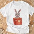 Studious Studying Bunny Book Lover Reading Geek Rabbit T-Shirt Gifts for Old Men