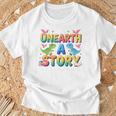 Summer Reading Unearth A Story Dinosaur Books 2026 T-Shirt Gifts for Old Men Summer Reading Unearth A Story Dinosaur Books 2026 T-Shirt Gifts for Old Men