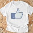 Thumbs Up Like Face Book Icon T-Shirt Gifts for Old Men