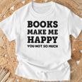 Trendy Books Make Me Happy Attitude Humour T-Shirt Gifts for Old Men Trendy Books Make Me Happy Attitude Humour T-Shirt Gifts for Old Men