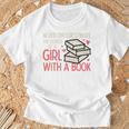 Never Underestimate Power Of Girl With Book Bookworm Women T-Shirt Gifts for Old Men