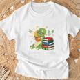 Unearth a Story Triceratops Dinosaur Reading Books Cute Dino Premium Tri-Blend T-Shirt Gifts for Old Men