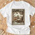 Vintage Just A Girl Who Loves Books Women Book Worm Reading Performance T-Shirt Gifts for Old Men