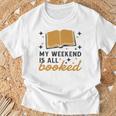 MY WEEKEND IS ALL BOOKED Reading Books Reader Meme T-Shirt Gifts for Old Men