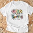 Wild About Reading Animal Bookworm Library Book Lover Reader T-Shirt Gifts for Old Men