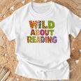 Wild About Reading Book Animal Teacher Children's Book Lover T-Shirt Gifts for Old Men Wild About Reading Book Animal Teacher Children's Book Lover T-Shirt Gifts for Old Men