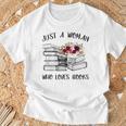 A Woman Who Loves Books Quotes Art Reader Reading Lover T-Shirt Gifts for Old Men A Woman Who Loves Books Quotes Art Reader Reading Lover T-Shirt Gifts for Old Men