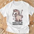 Women's Books Fuel My Horsepower Cute Reading Pony T-Shirt Gifts for Old Men