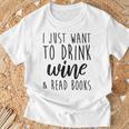 Women's Drink Wine And Read Books Bookish Book Lover T-Shirt Gifts for Old Men