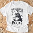 Women's Life Is Better With Cats And Books Cat T-Shirt Gifts for Old Men Women's Life Is Better With Cats And Books Cat T-Shirt Gifts for Old Men