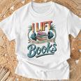 Women's Lift So I Can Carry More Books Reading Lovers Reader Workout T-Shirt Gifts for Old Men