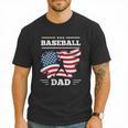 Baseball DAD American Flag Patriotic Father's Day Men T-Shirt