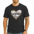 Baseball Dad Leopard Heart Baseball Lover Men T-Shirt