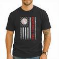 Baseball Dad USA American Flag Men Daddy Fathers Day Men T-Shirt