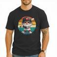 Baseball Grandpa Gnome On A Retro Sunset For Baseball Dad Men T-Shirt