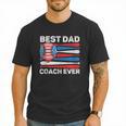 Best Dad Coach Ever Baseball Dad American Flag 4th Of July Men T-Shirt