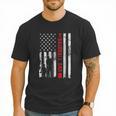 Proud Baseball Dad American Flag Sports Father Day Men T-Shirt