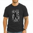 Vintage Baseball US Camouflage Flag Tee Baseball Dad Player Men T-Shirt