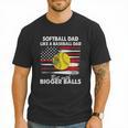 Vintage Softball Dad Like A Baseball Dad US Flag Fathers Day Men T-Shirt