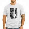 Baseball Dad Retro American USA Flag Baseball Father's Day Men T-Shirt