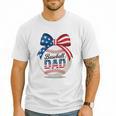 Vintage Baseball Dad Patriotic USA Flag 4th Of July Fathers Premium Men T-Shirt
