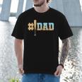 1 Dad Baseball Ice Cream Drip Fathers Day Baseball Daddy Men T-Shirt
