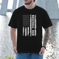 Baseball Dad American Flag Grunge Retro Vintage Father Men T-Shirt