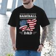 Baseball DAD American Flag Patriotic Father's Day Men T-Shirt