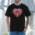 Baseball Dad Heart For Baseball Lovers Baseball Father's Day Men T-Shirt