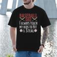 Baseball Dad Hit And Steal Ballpark Father Men T-Shirt Baseball Dad Hit And Steal Ballpark Father Men T-Shirt