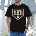 Baseball Dad Ice Cream Drip Home Plate Bat Cool Fathers Day Men T-Shirt Baseball Dad Ice Cream Drip Home Plate Bat Cool Fathers Day Men T-Shirt