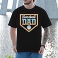 Baseball Dad Ice Cream Drip Home Plate Cool Fathers Day Men T-Shirt