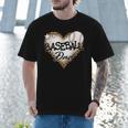 Baseball Dad Leopard Heart Baseball Lover Men T-Shirt