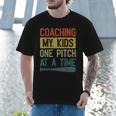 Coaching My Kids One Pitch At A Time Vintage Baseball Dad Men T-Shirt